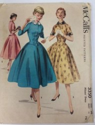 3350 1955 SWEET DROP WAIST FLARE DRESS PATTERN 14 32''B